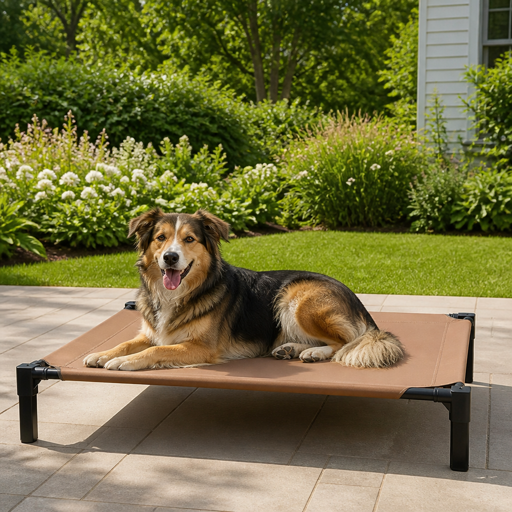 Elevated Cooling Portable Dog Cot Removable Canopy