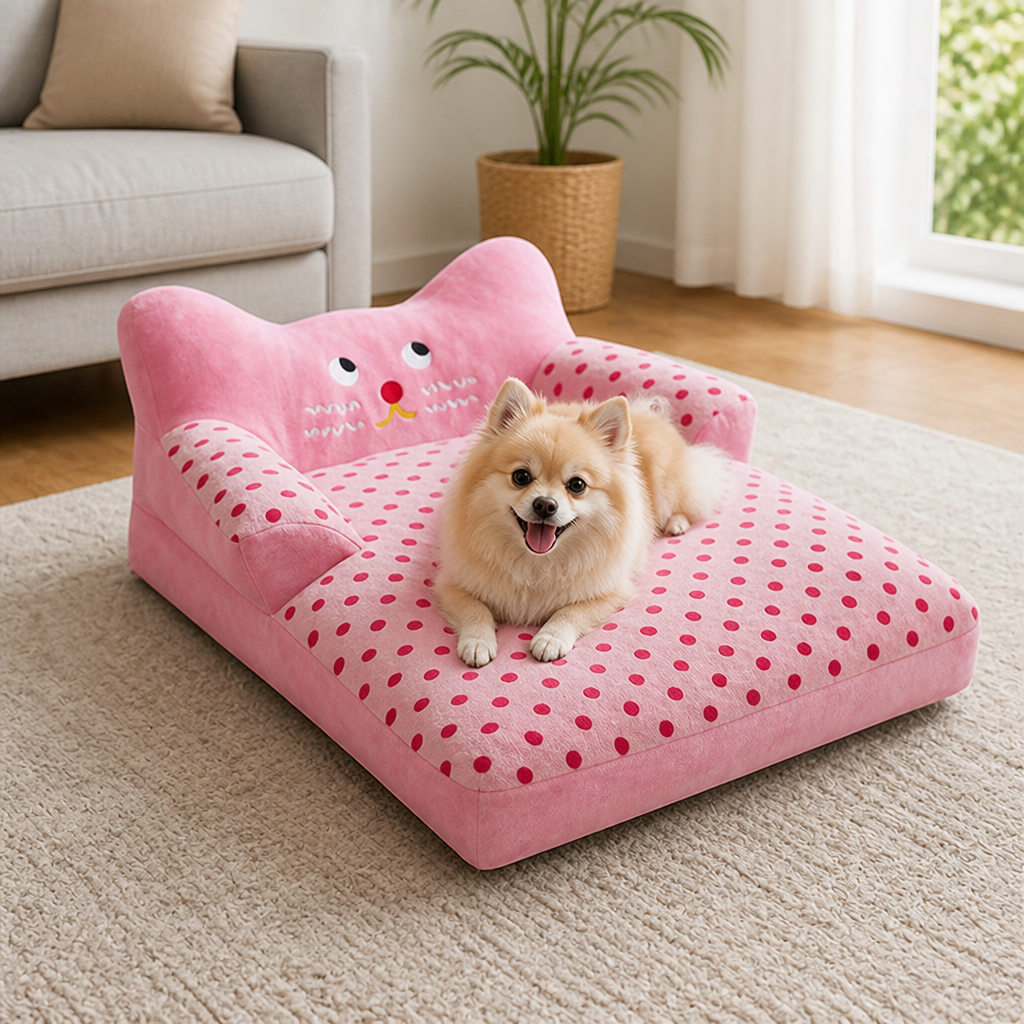 Calming Polyester Non-Slip Pet Sofa Bed Removable Cover