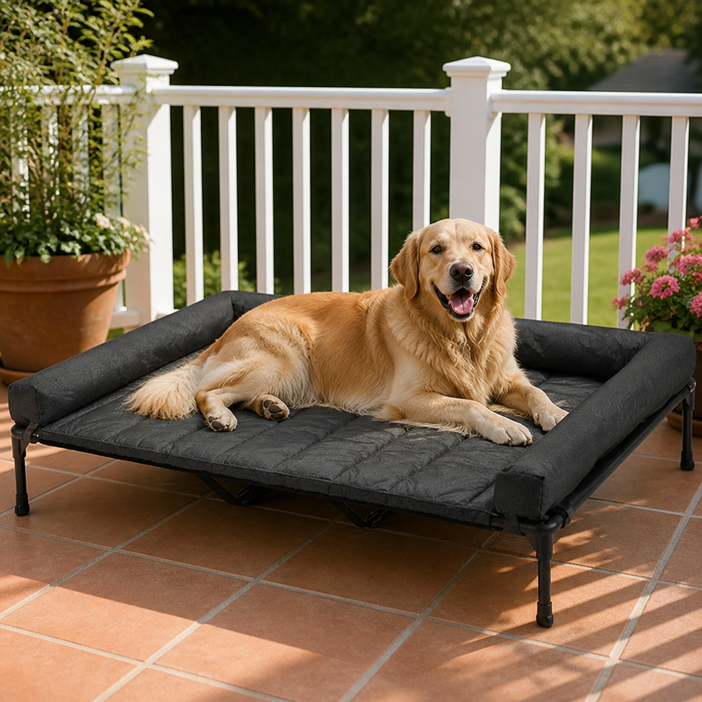 Elevated Cooling Mesh Dog Bed Removable Pillow Top