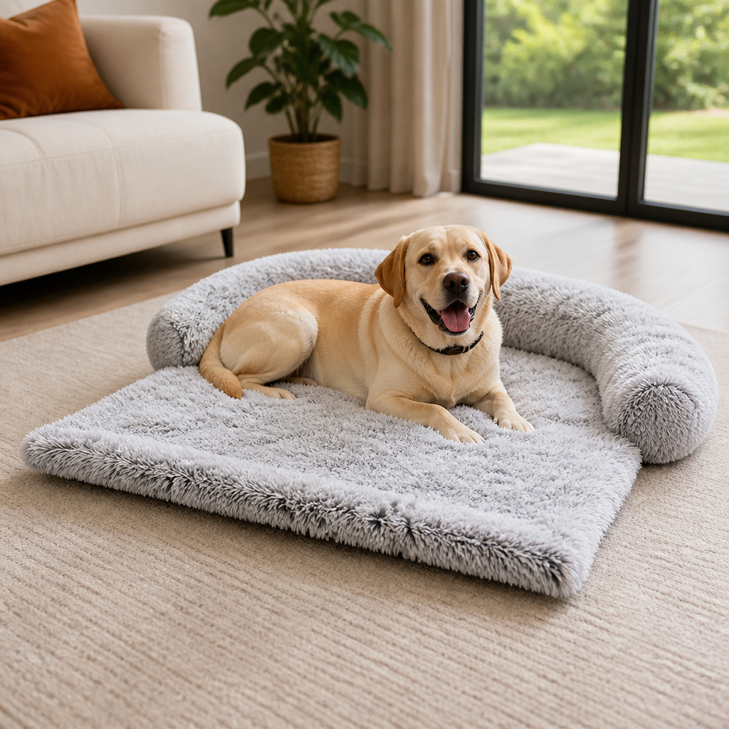 Plush Neck Pillow Polyester Pet Sofa Bed Removable Cover