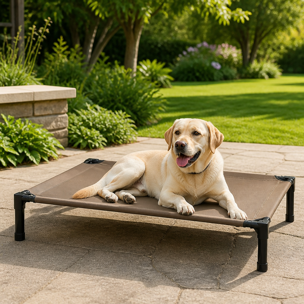 Elevated Cooling Portable Dog Cot Removable Canopy