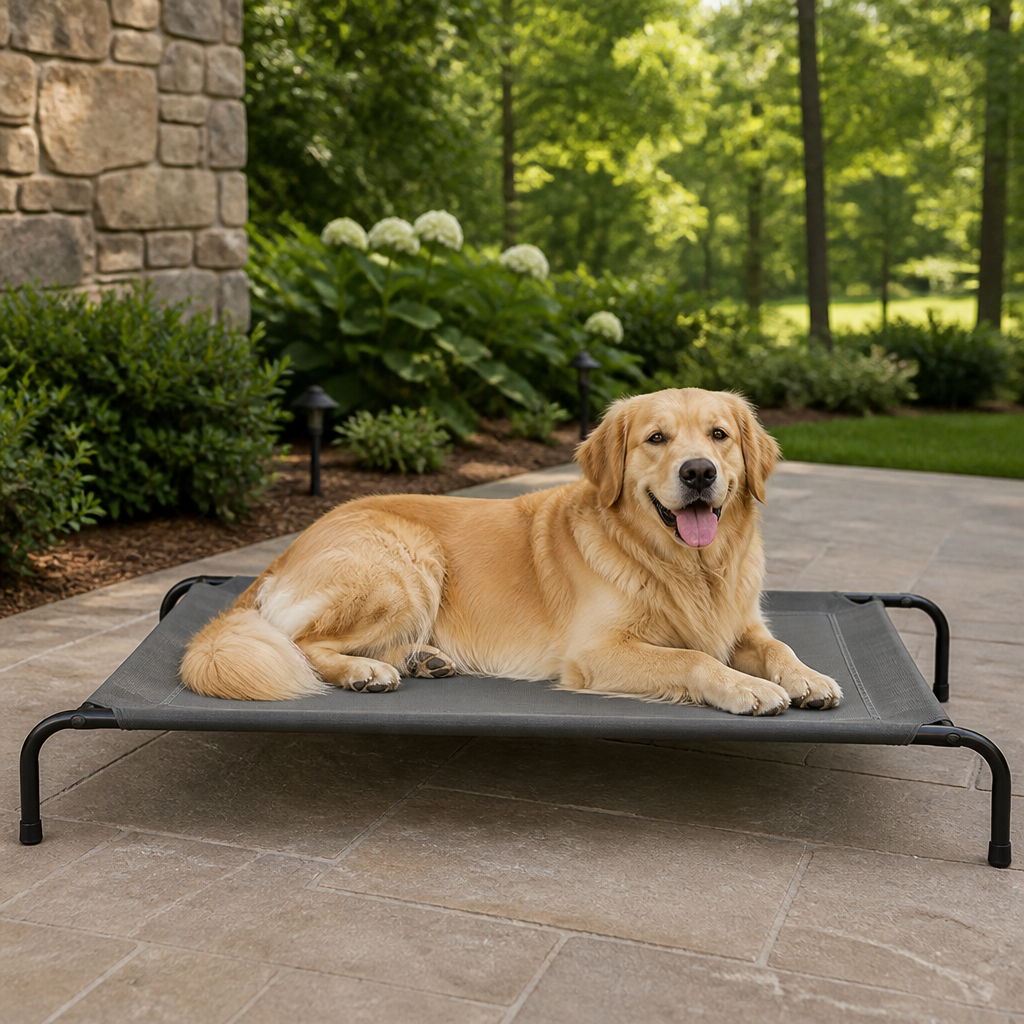 Elevated Cooling Breathable Mesh Dog Bed Metal Frame