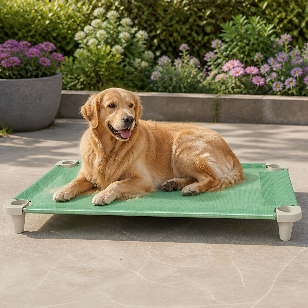 Elevated Cooling Breathable Mesh Dog Bed Stainless Steel Frame