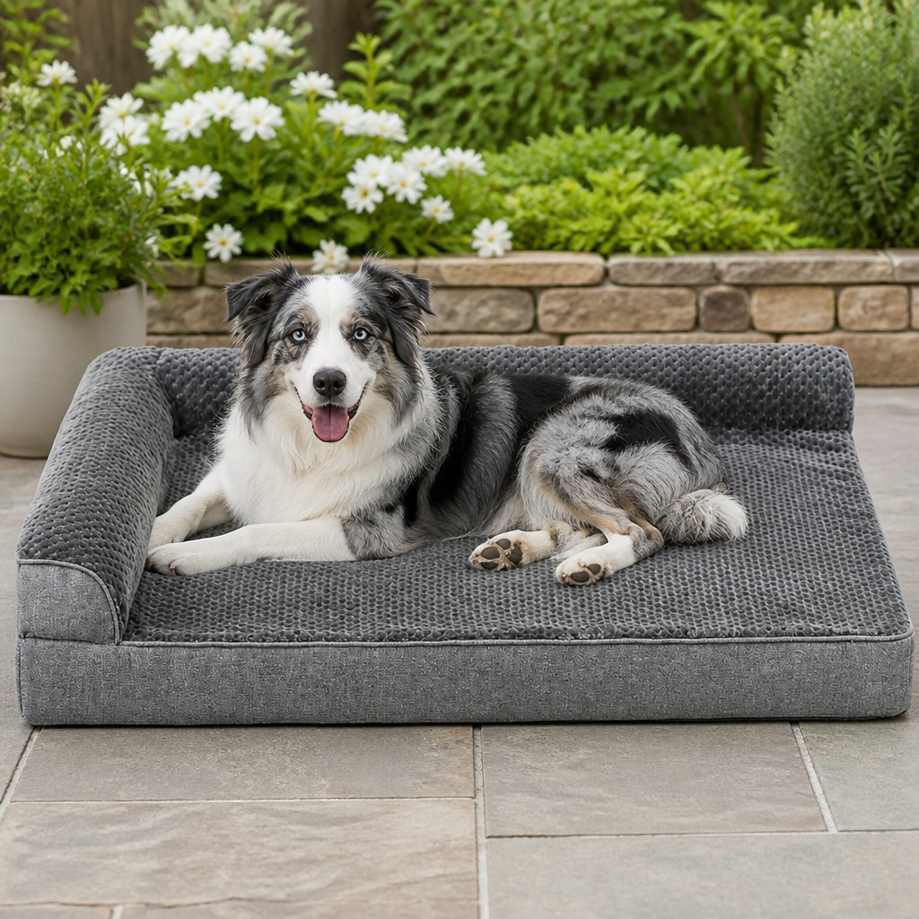 Orthopedic High Density Foam Sherpa Dog Bed Removable Cover