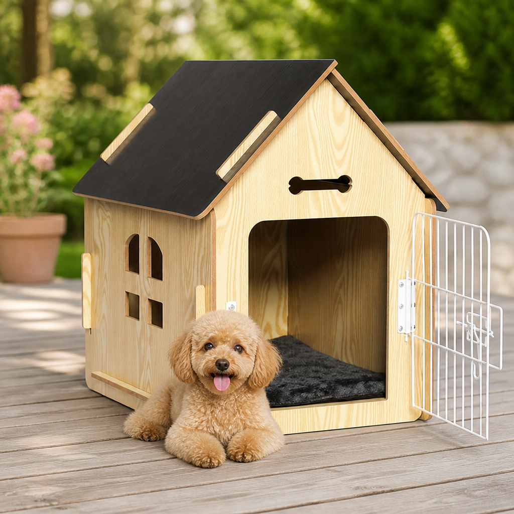 Elevated Ventilated Wood Pet House