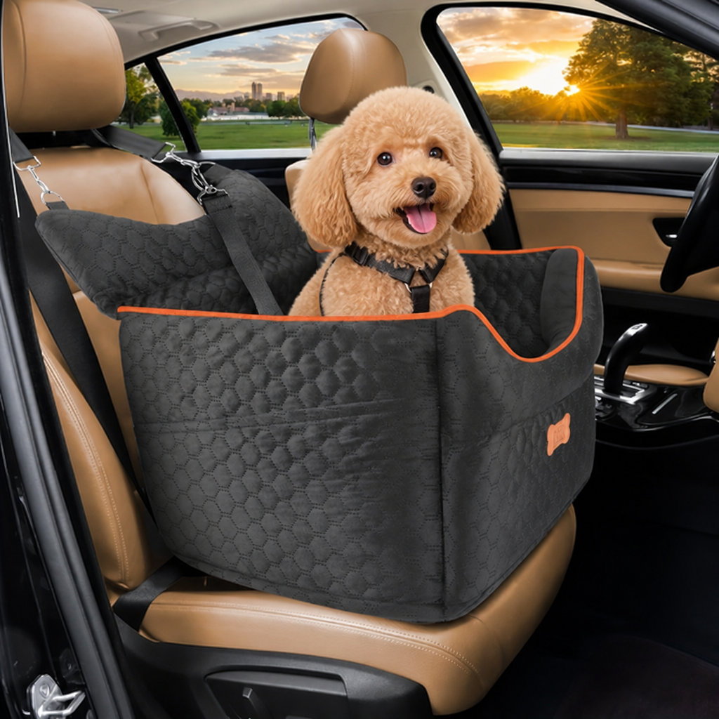 Elevated Dog Car Booster Seat Removable Washable Bed