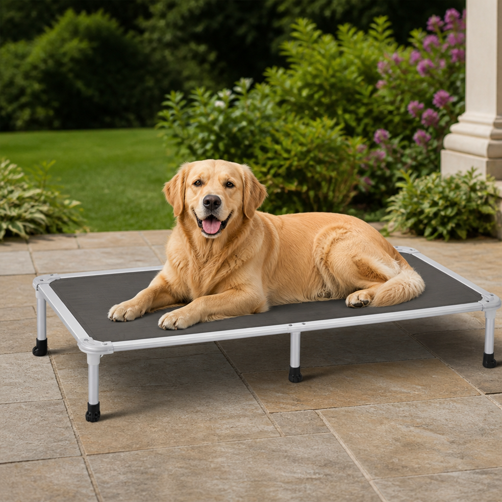 Elevated Cooling Breathable Mesh Dog Bed Aluminum Frame