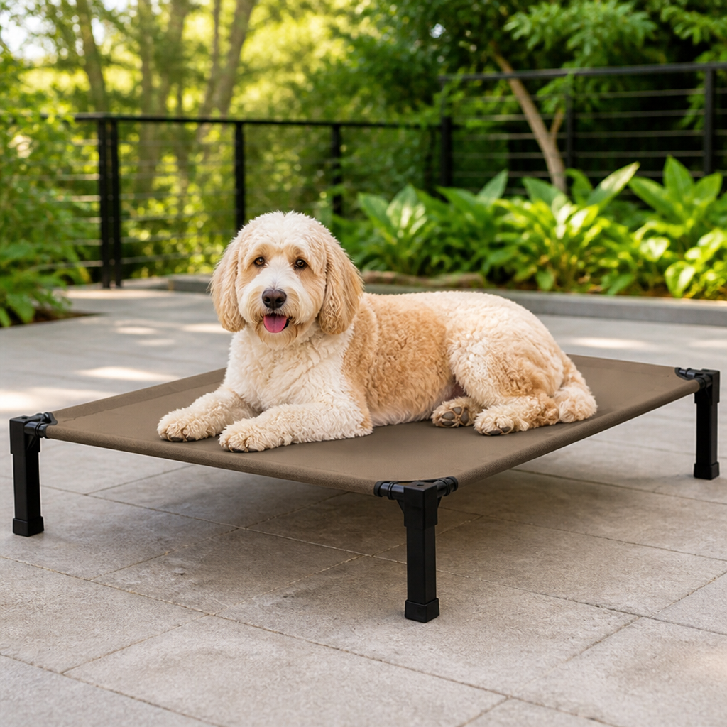 Elevated Cooling Breathable Mesh Dog Bed Metal Frame