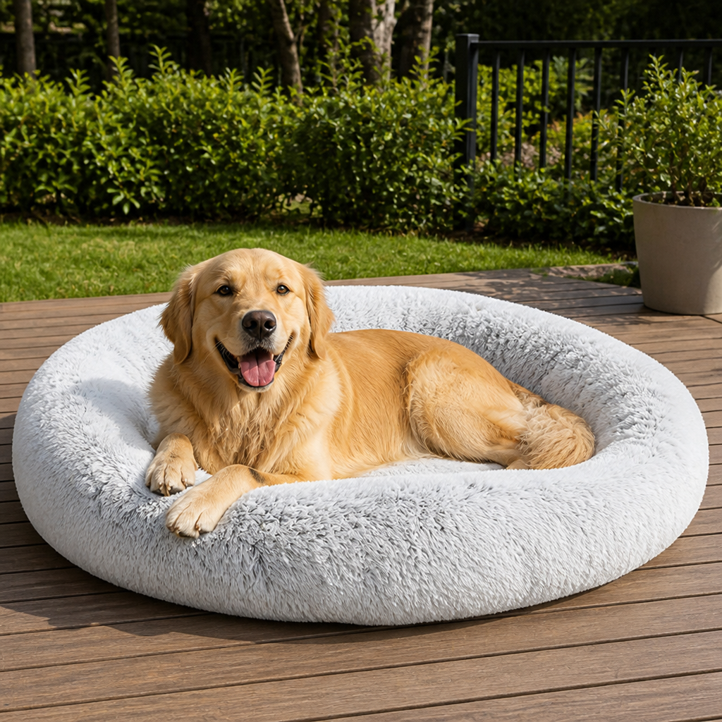 Orthopedic Washable Faux Fur Human Dog Bed Removable Cover