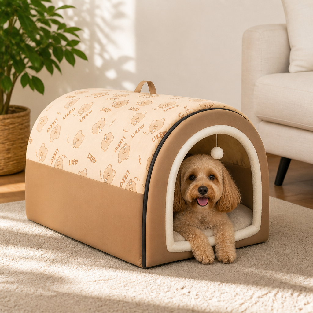 Plush Detachable Fleece Pet House Bed