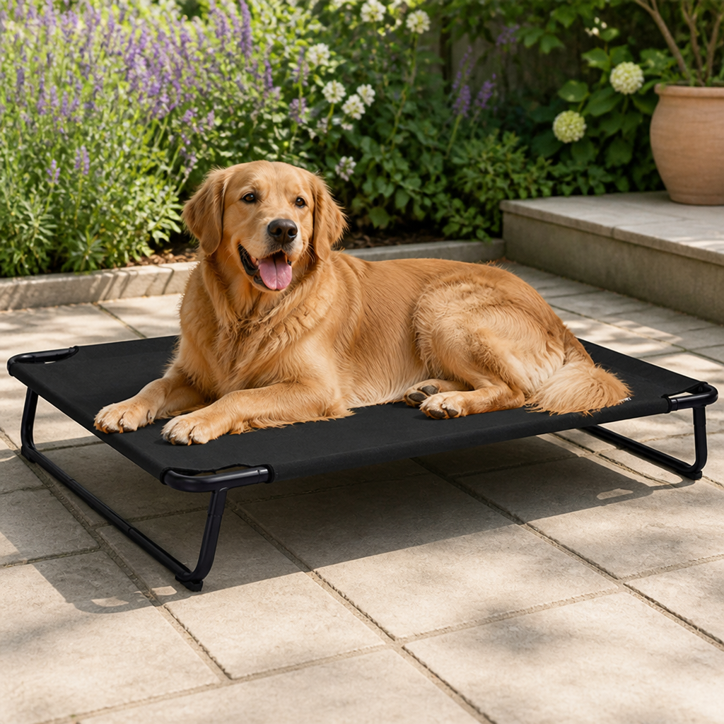 Elevated Cooling Breathable Iron Frame Dog Bed