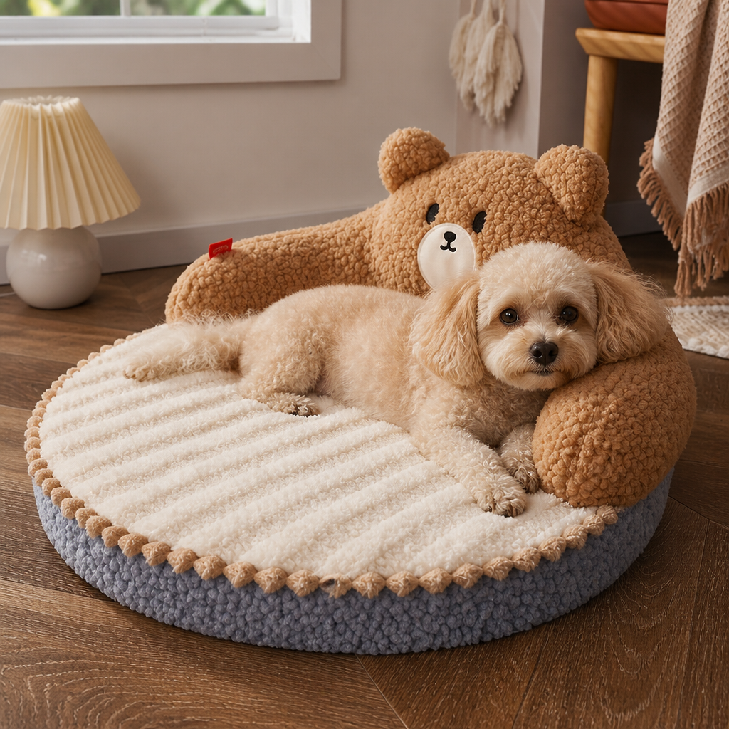 Round Memory Foam Pet Bed Removable Mattress