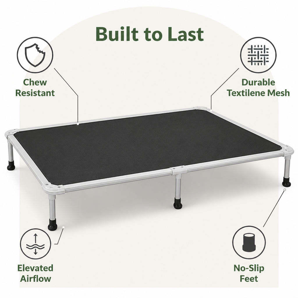 Elevated Cooling Breathable Mesh Dog Bed Aluminum Frame