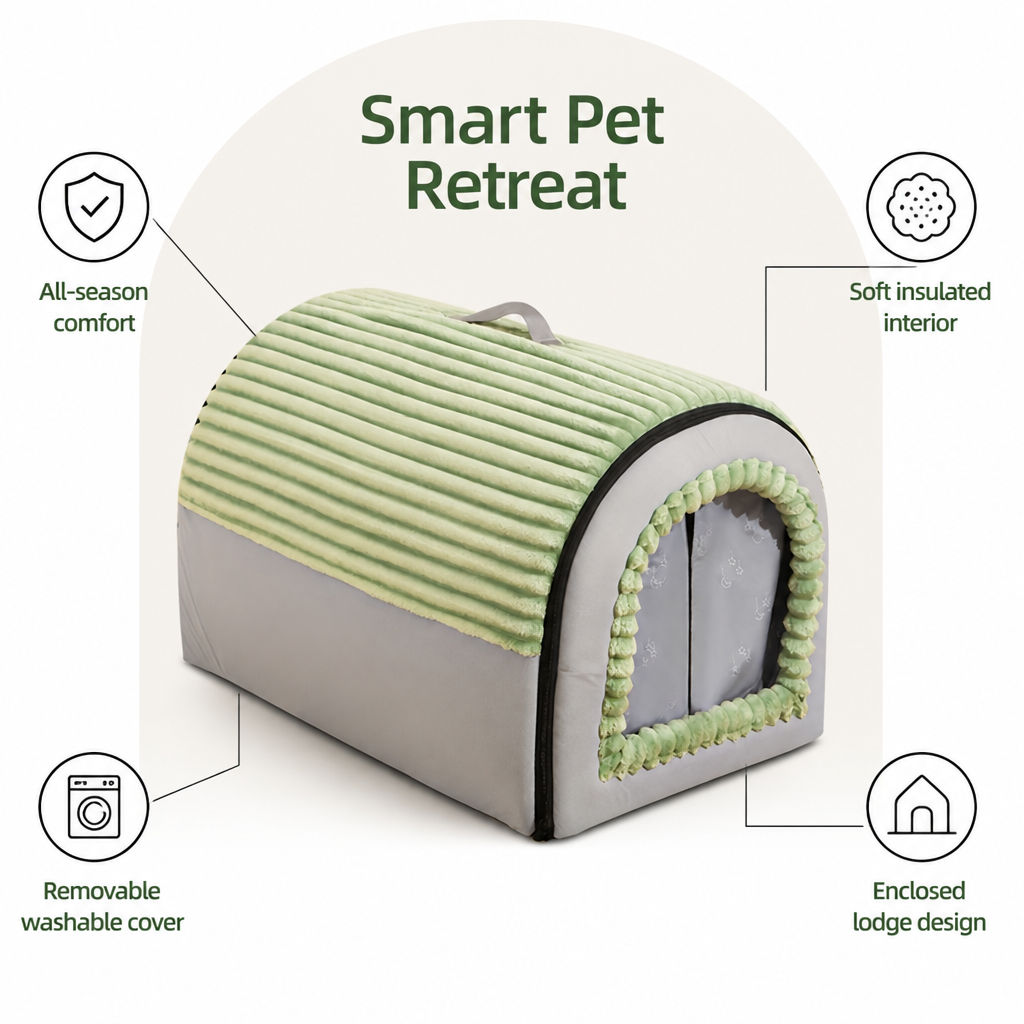 Insulated Washable Pet Cave Bed Removable Cover