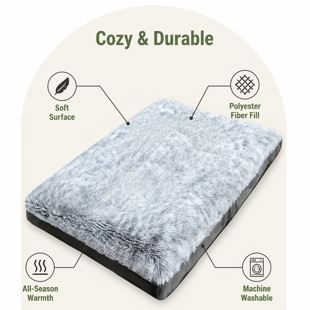 Warm Polyester Fiber Rectangle Dog Bed