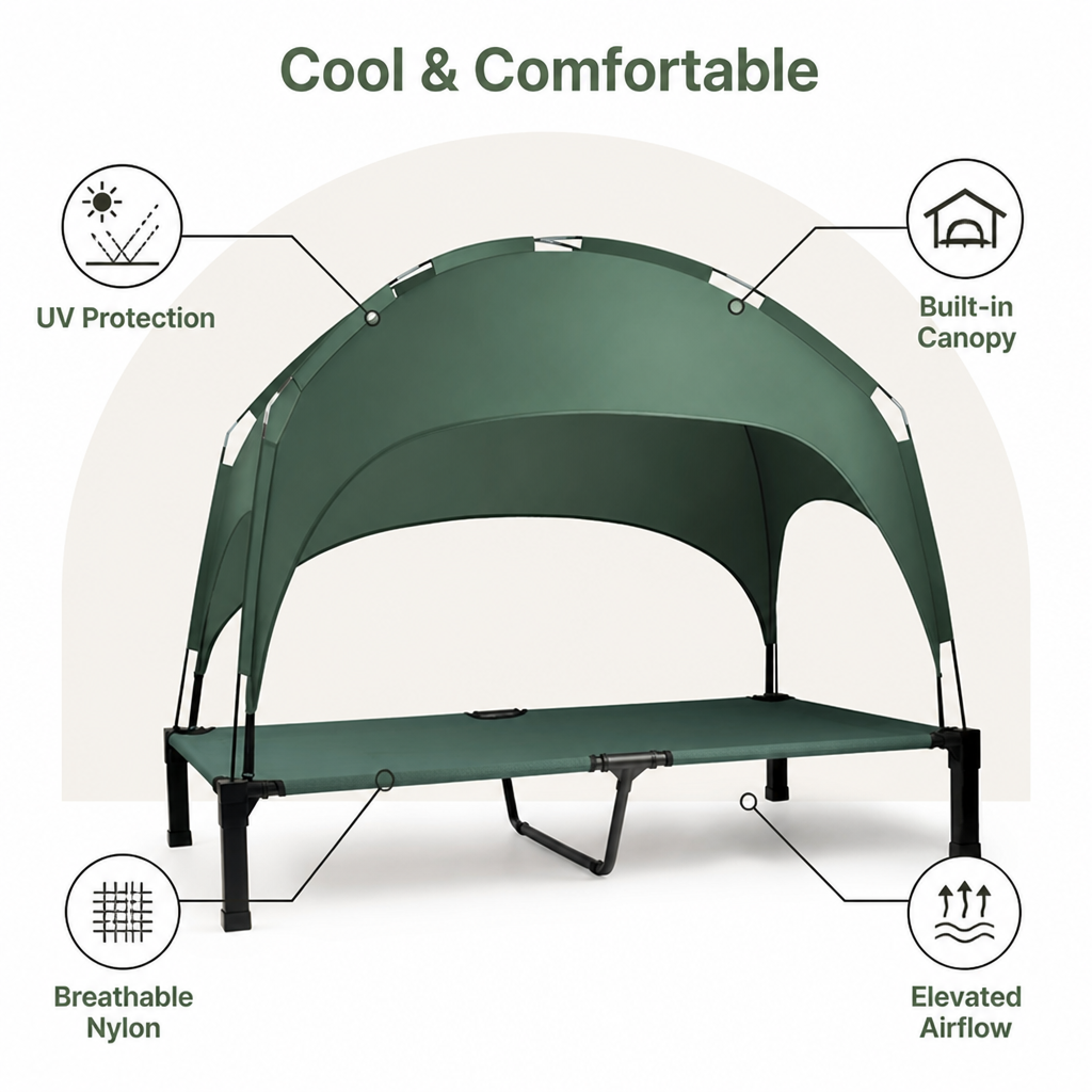 Elevated Cooling Portable Nylon Dog Bed
