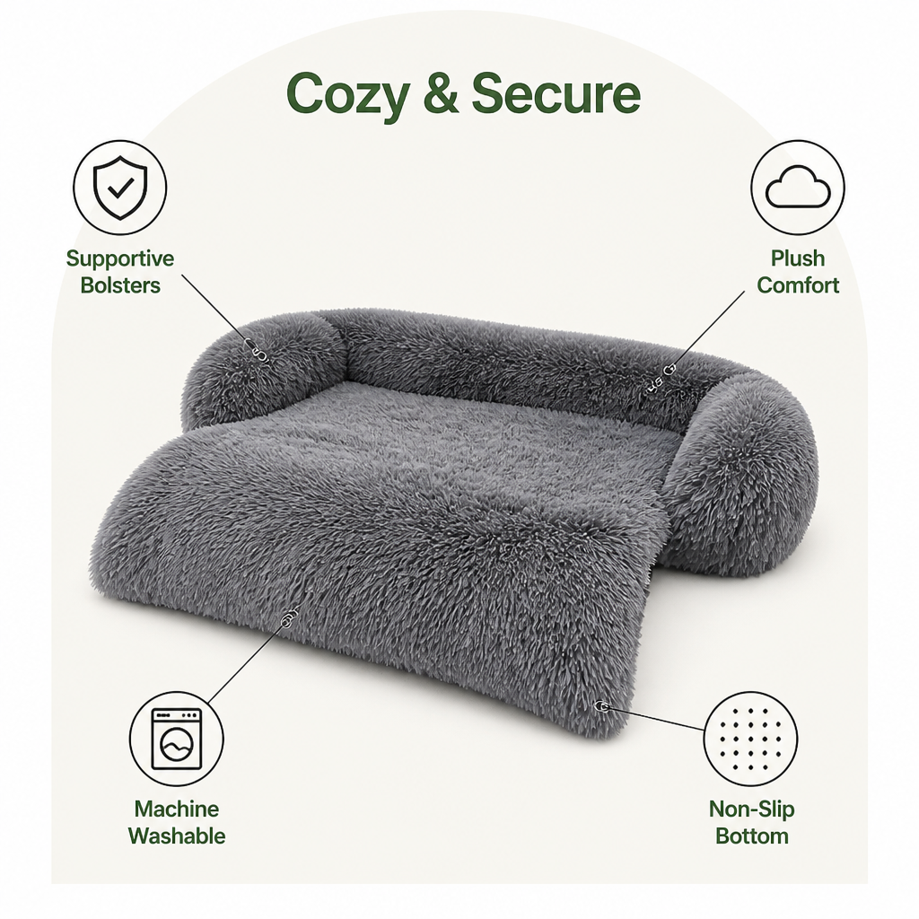 All-Season Fluffy Washable Pet Sofa Bed Removable Cover