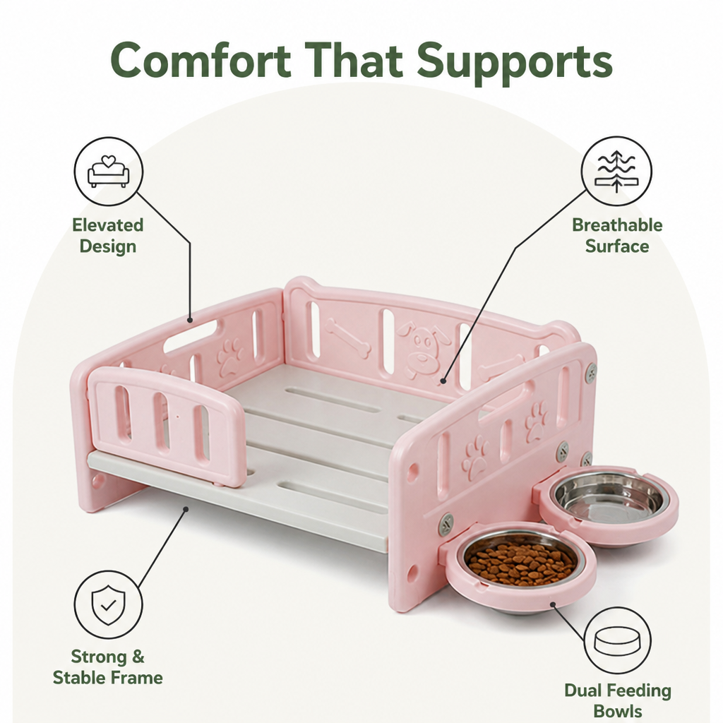 Orthopedic Calming Plush Elevated Entry Pet Sofa Bed