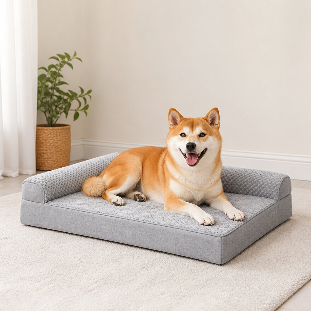 Orthopedic High Density Foam Sherpa Dog Bed Removable Cover