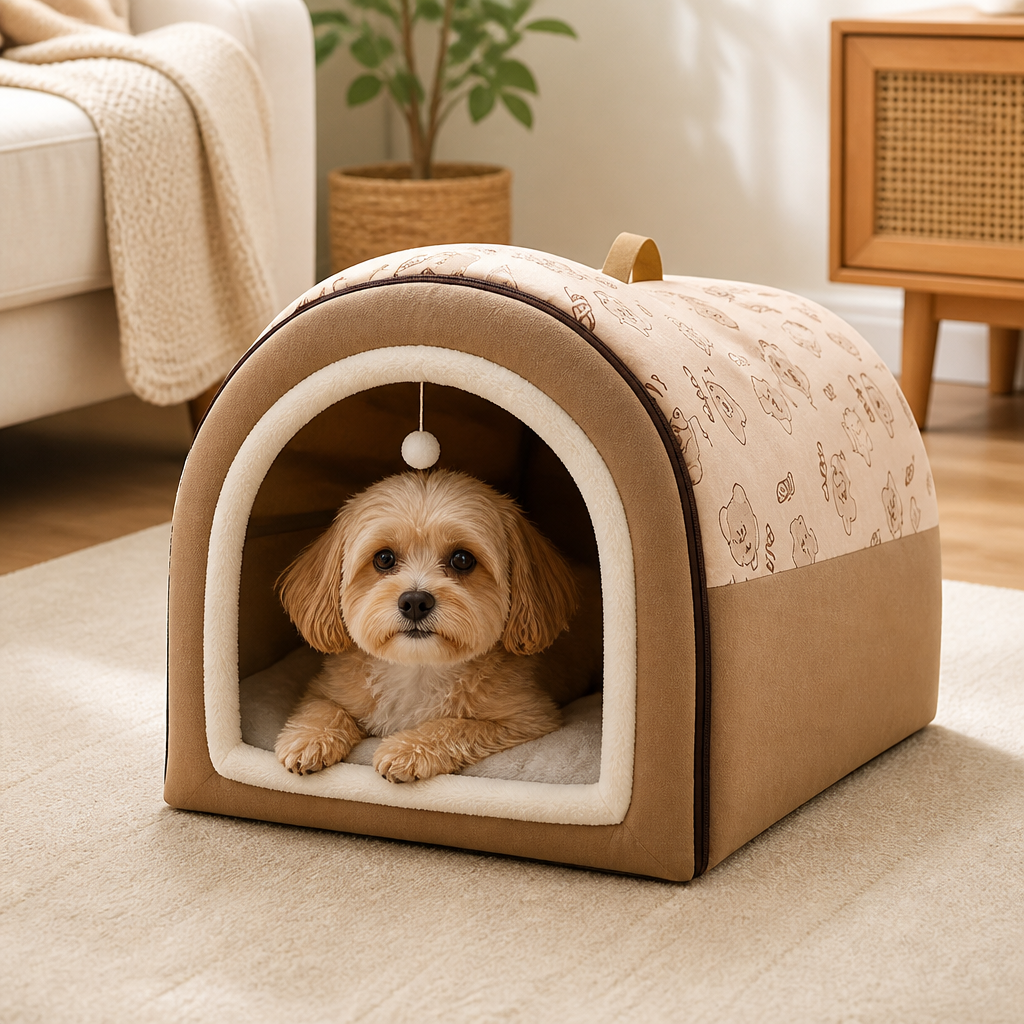Plush Detachable Fleece Pet House Bed