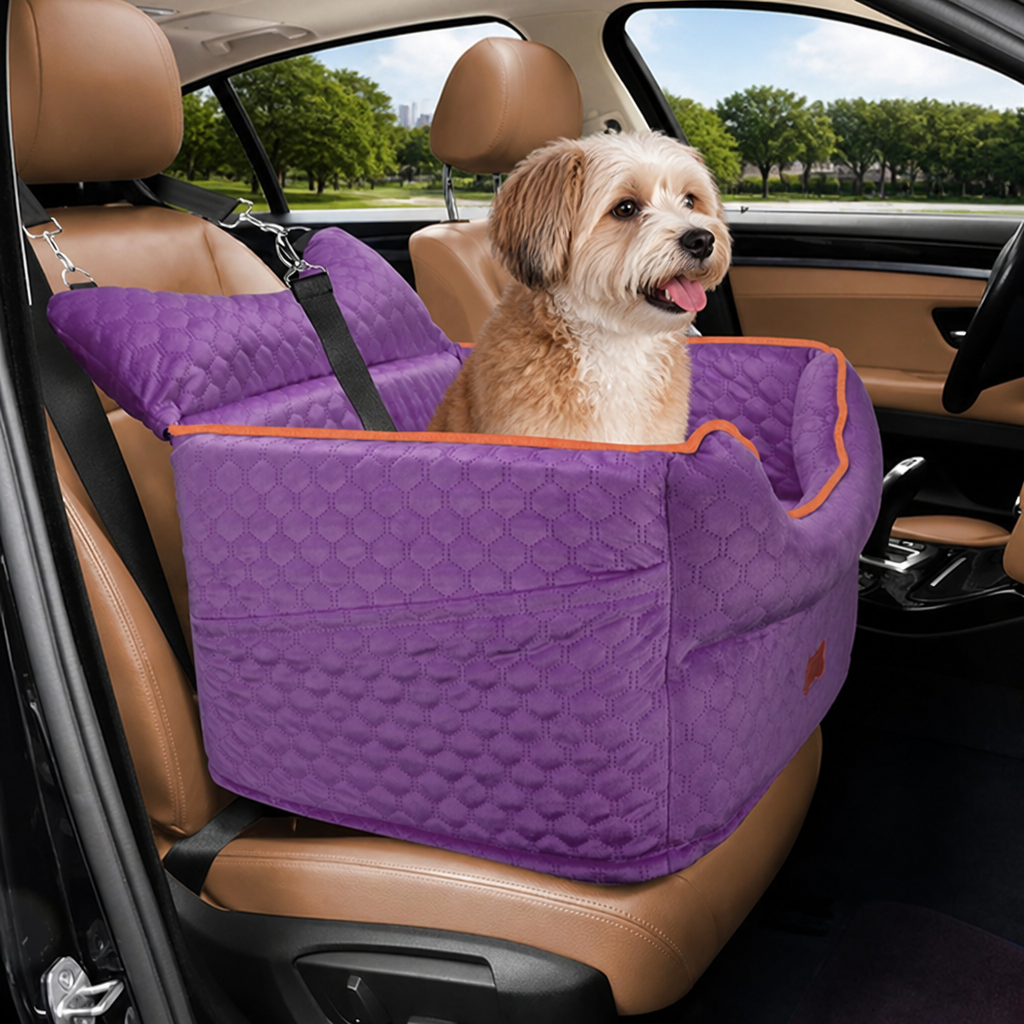 Elevated Dog Car Booster Seat Removable Washable Bed