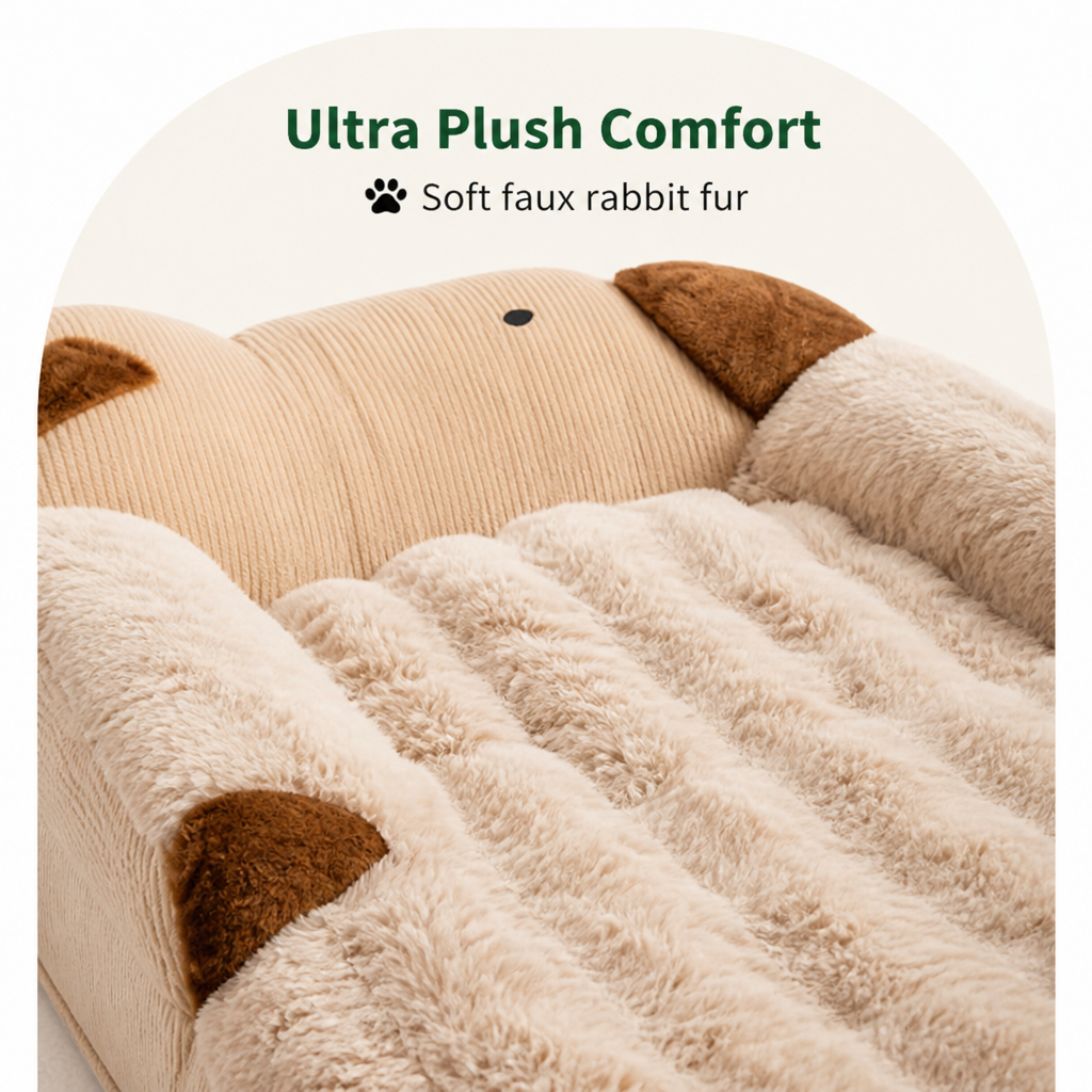 Calming Polyester Non-Slip Pet Sofa Bed Removable Cover