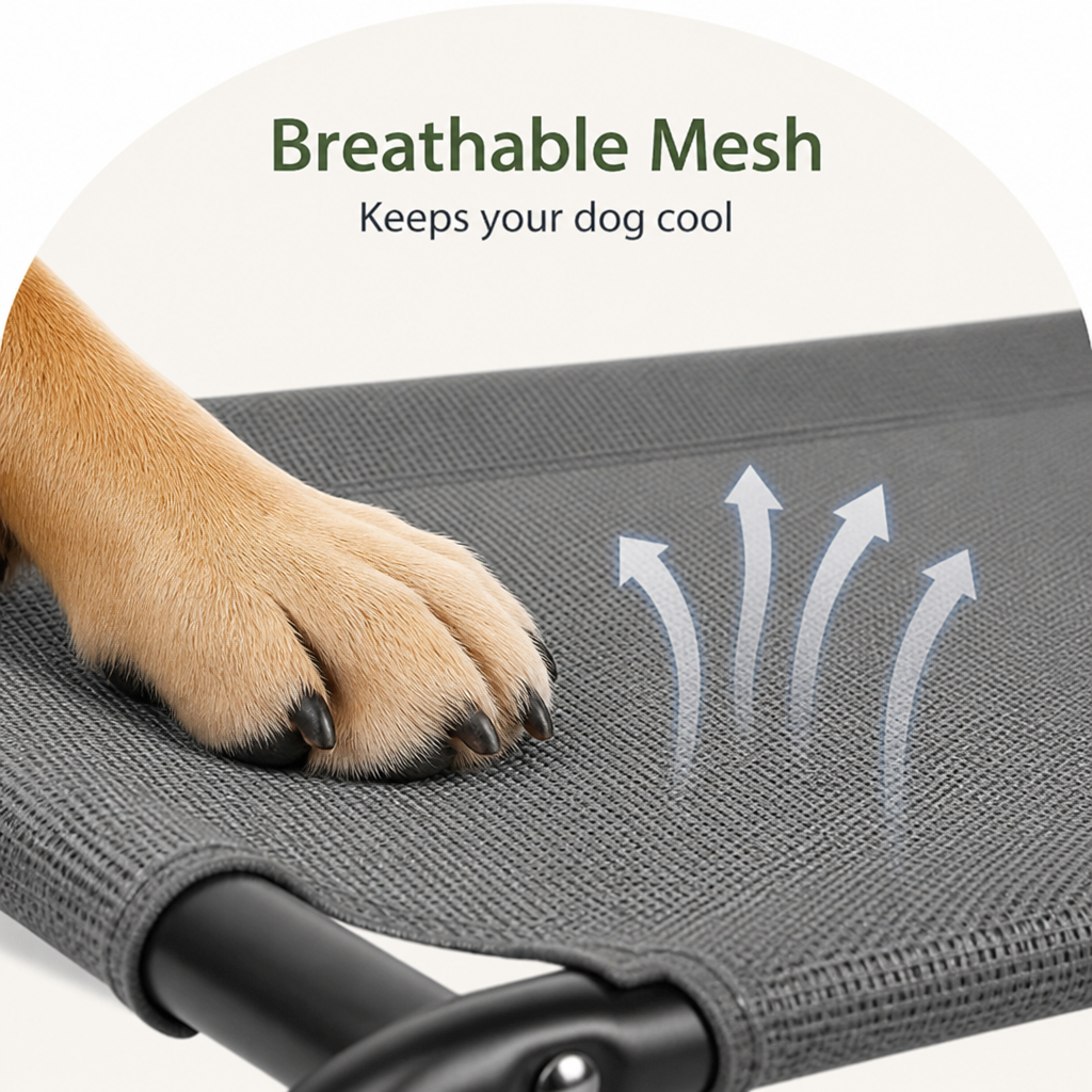 Elevated Cooling Breathable Mesh Dog Bed Metal Frame