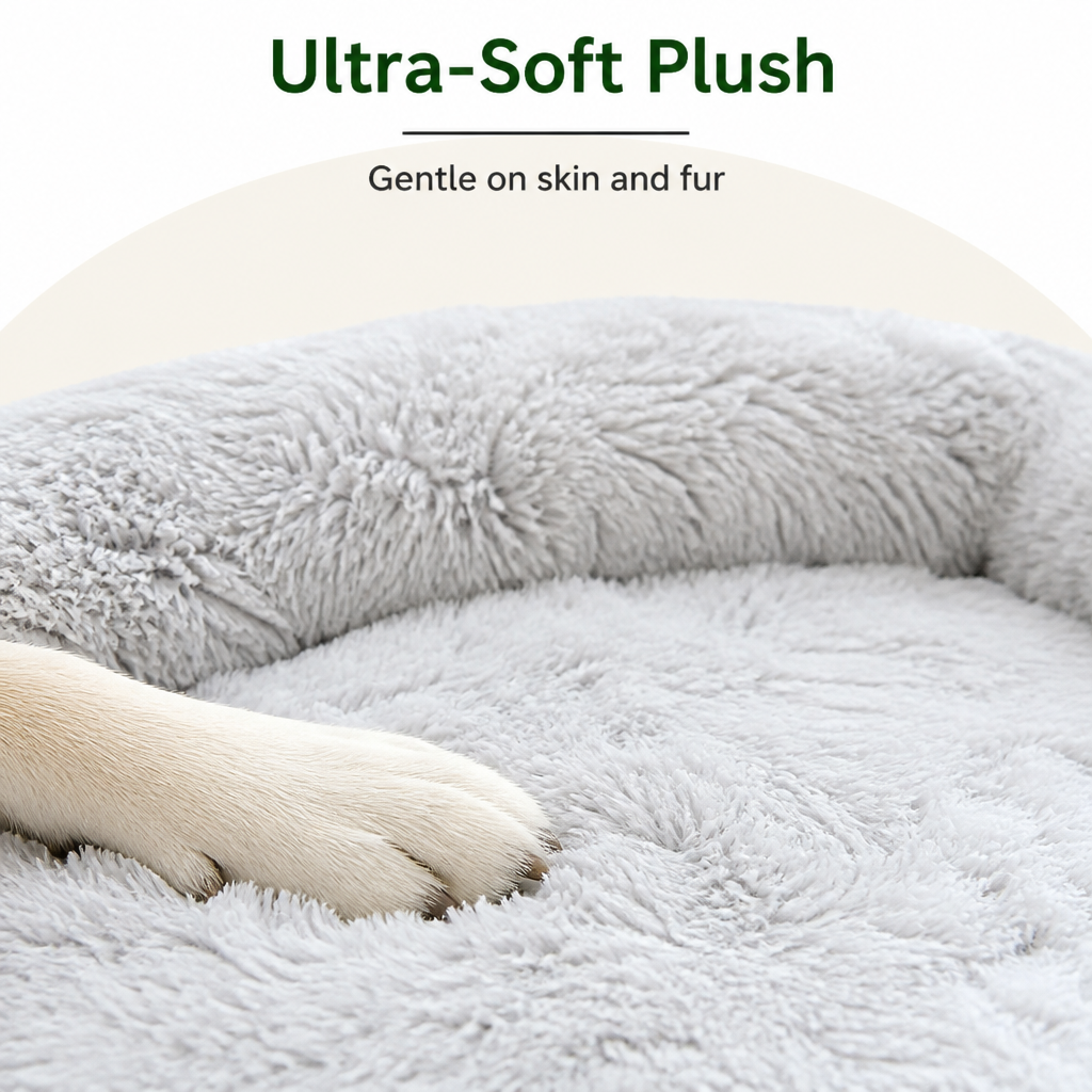 Plush Neck Pillow Polyester Pet Sofa Bed Removable Cover