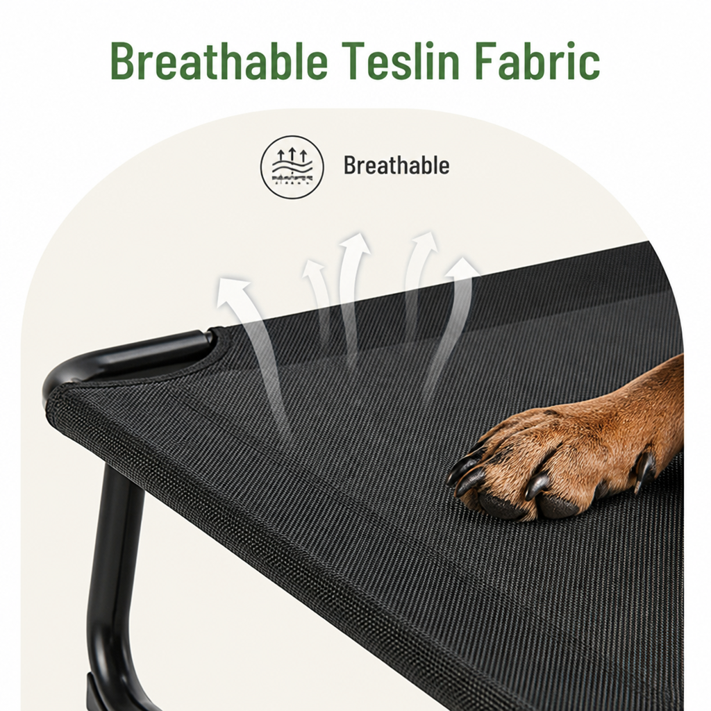 Elevated Cooling Breathable Iron Frame Dog Bed