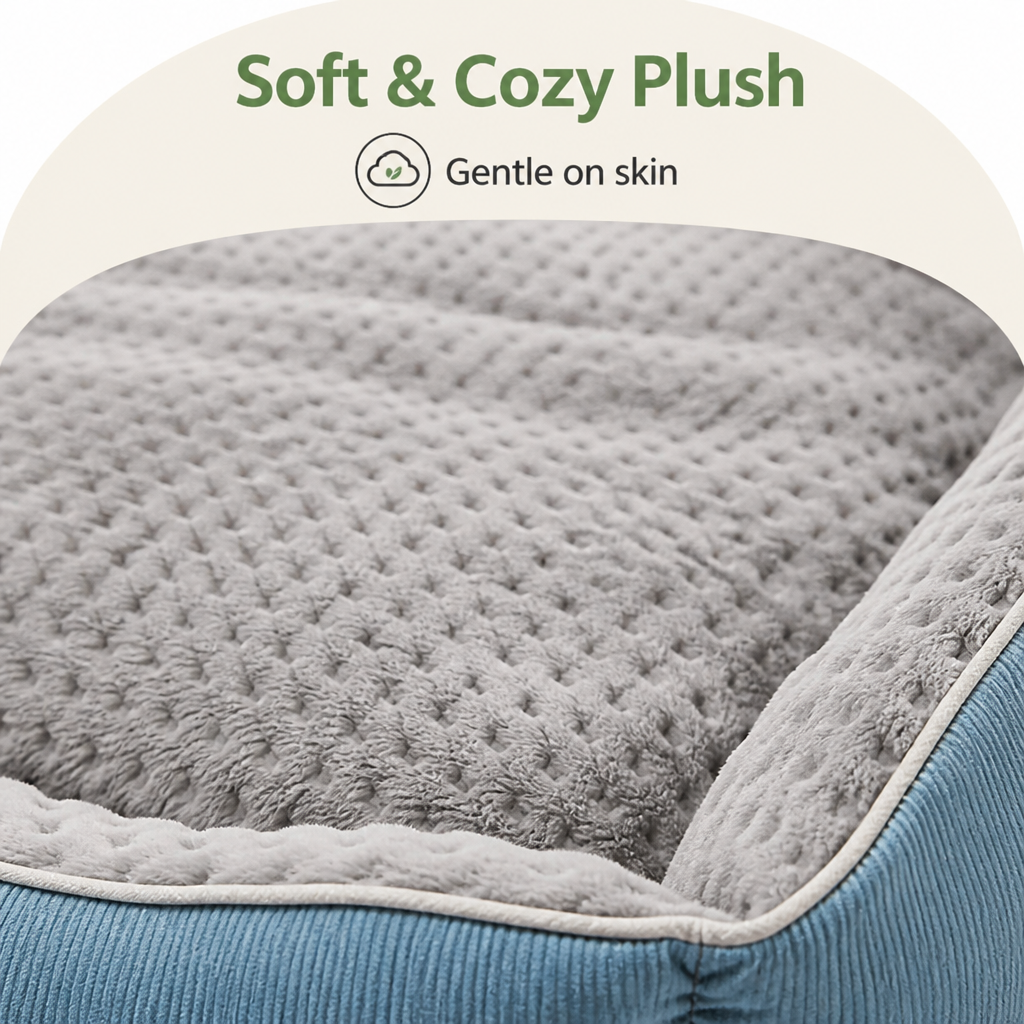 Plush High-Back Thick PP Cotton Pet Sofa Bed