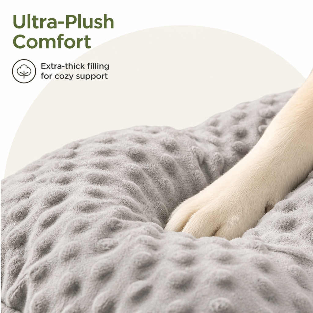 Plush High-Back Thick PP Cotton Pet Sofa Bed Removable Cover