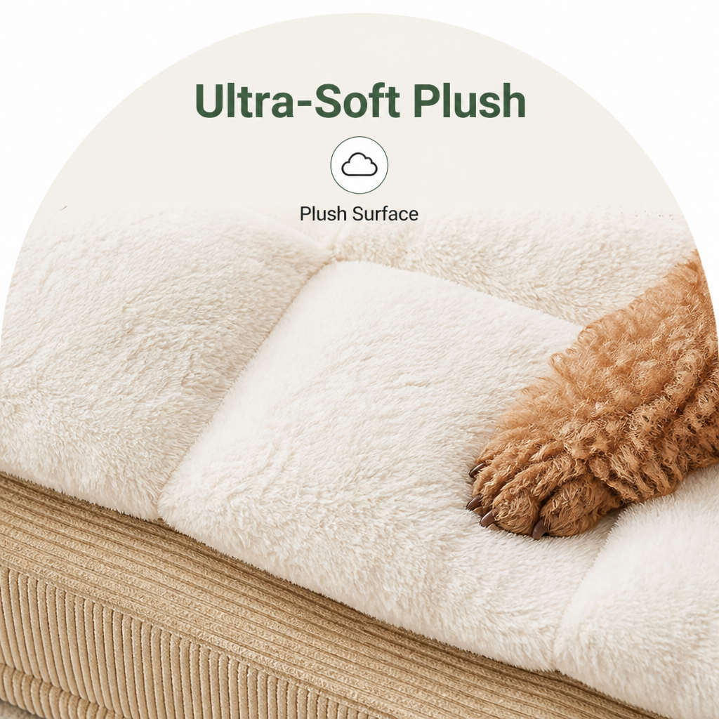 Ergonomic Spinal Support Foam Removable Pillow Dog Bed