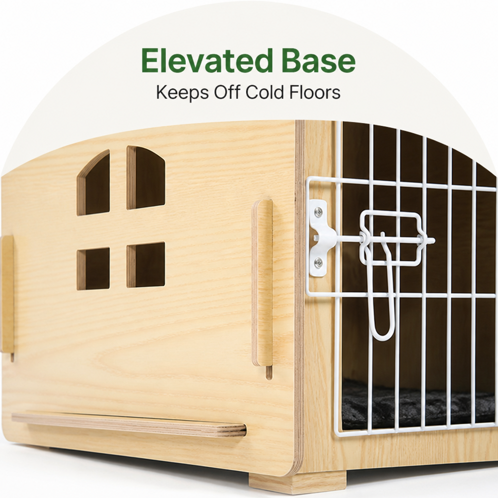 Elevated Ventilated Wood Pet House