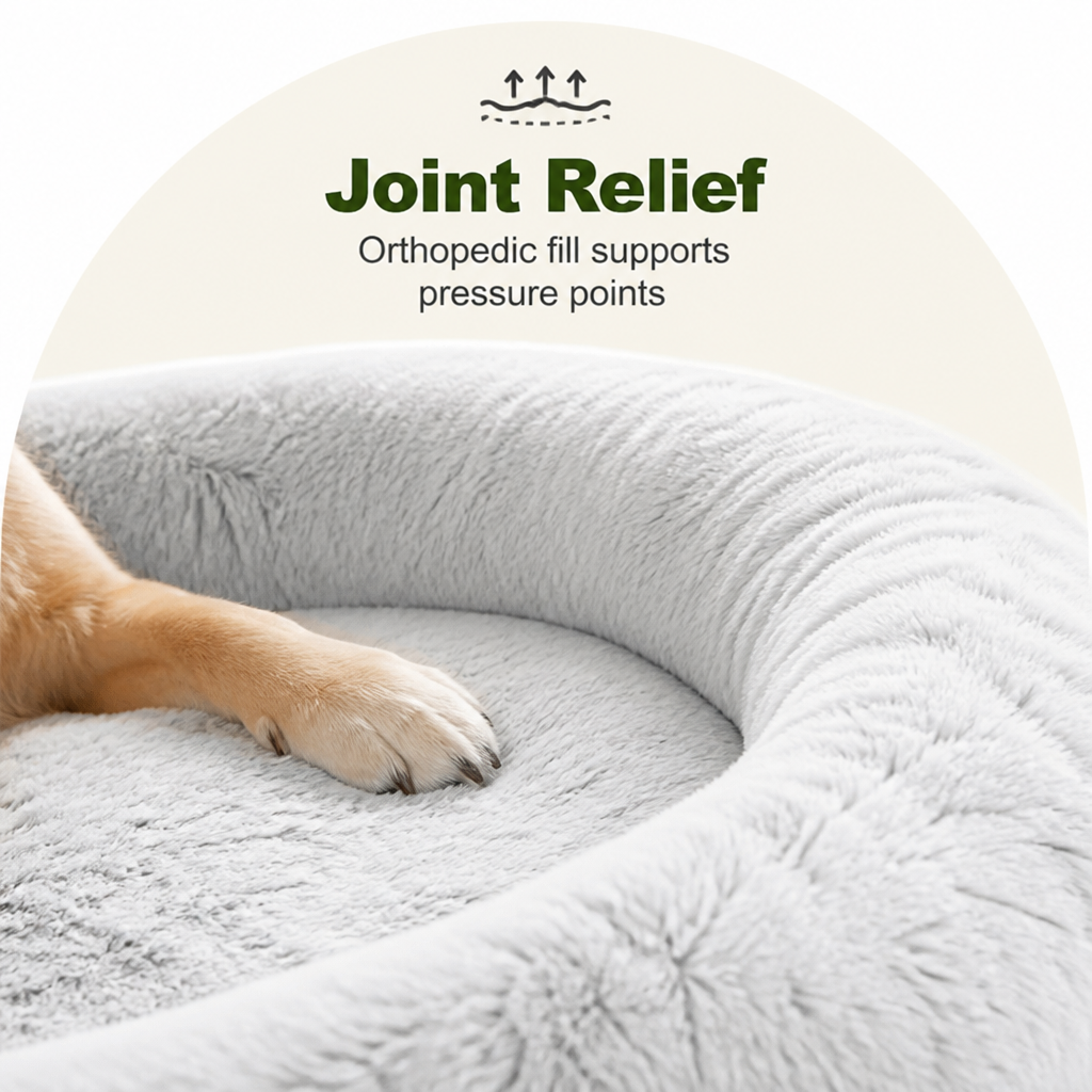Orthopedic Washable Faux Fur Human Dog Bed Removable Cover