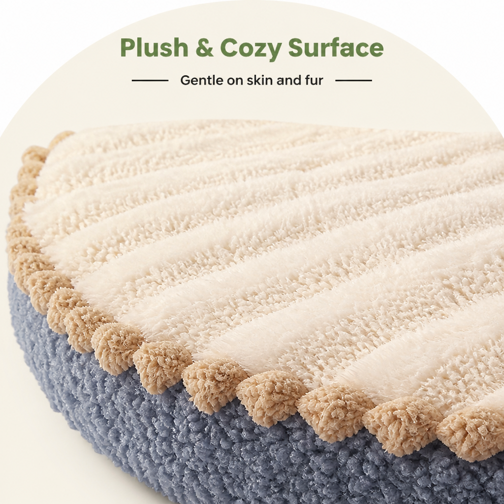 Round Memory Foam Pet Bed Removable Mattress