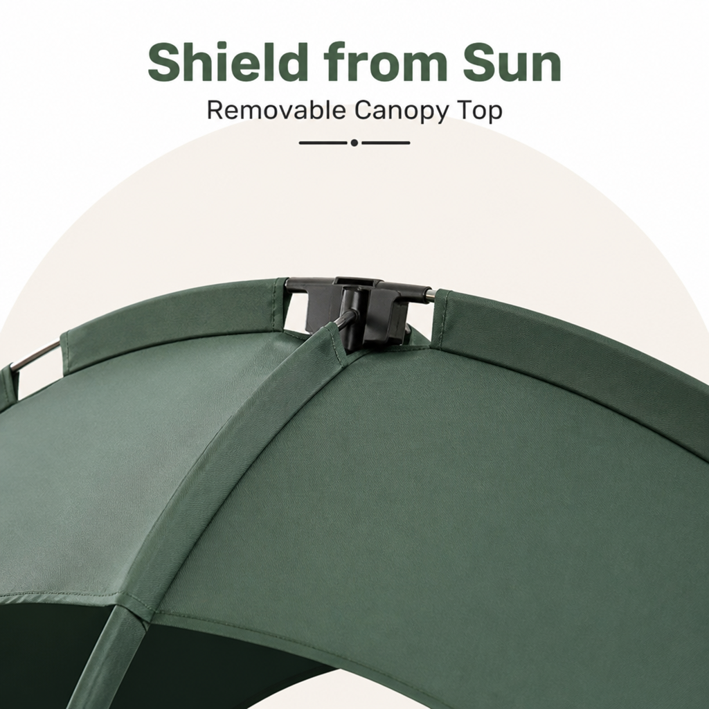 Elevated Cooling Aluminum Outdoor Dog Bed Removable Canopy