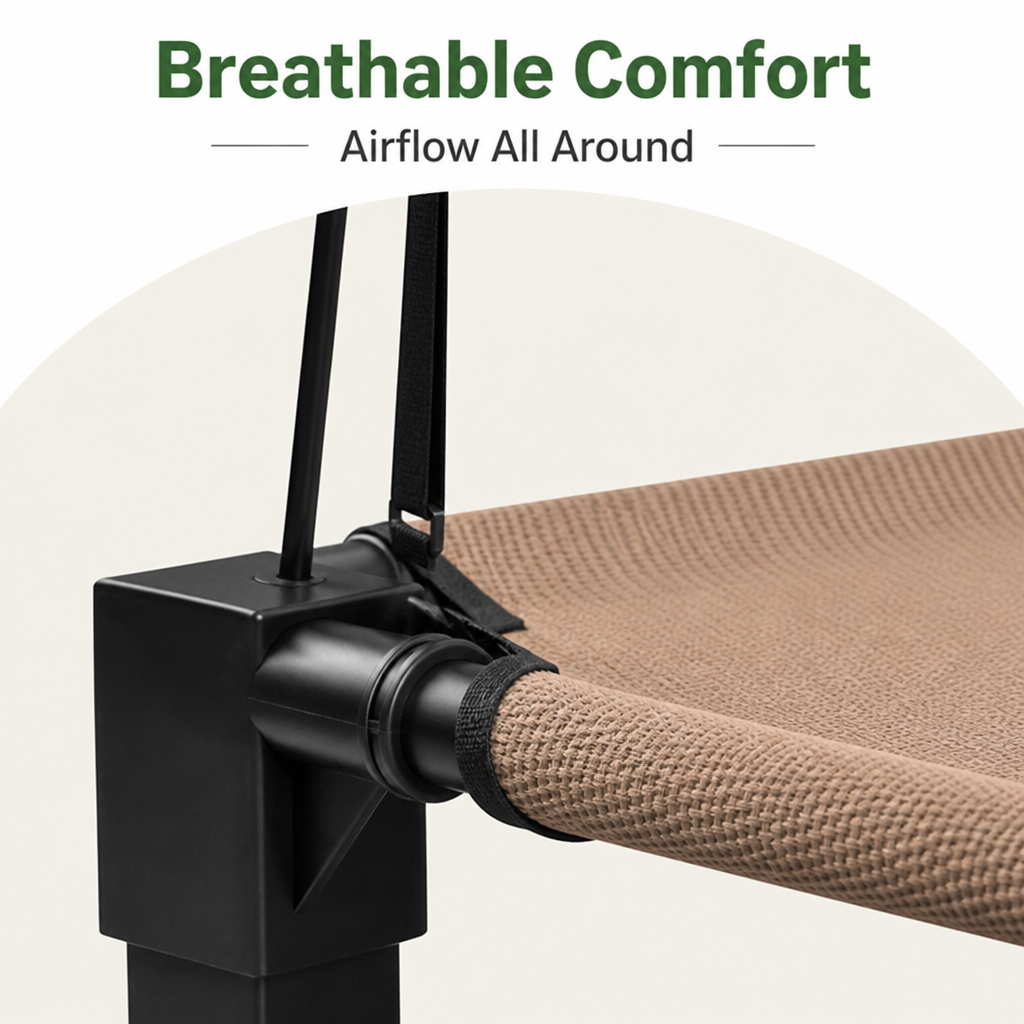 Elevated Cooling Portable Dog Cot Removable Canopy