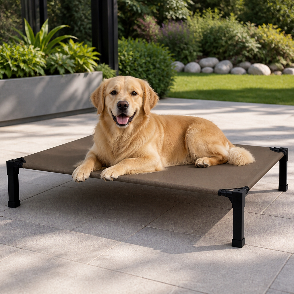 Elevated Cooling Breathable Mesh Dog Bed Metal Frame