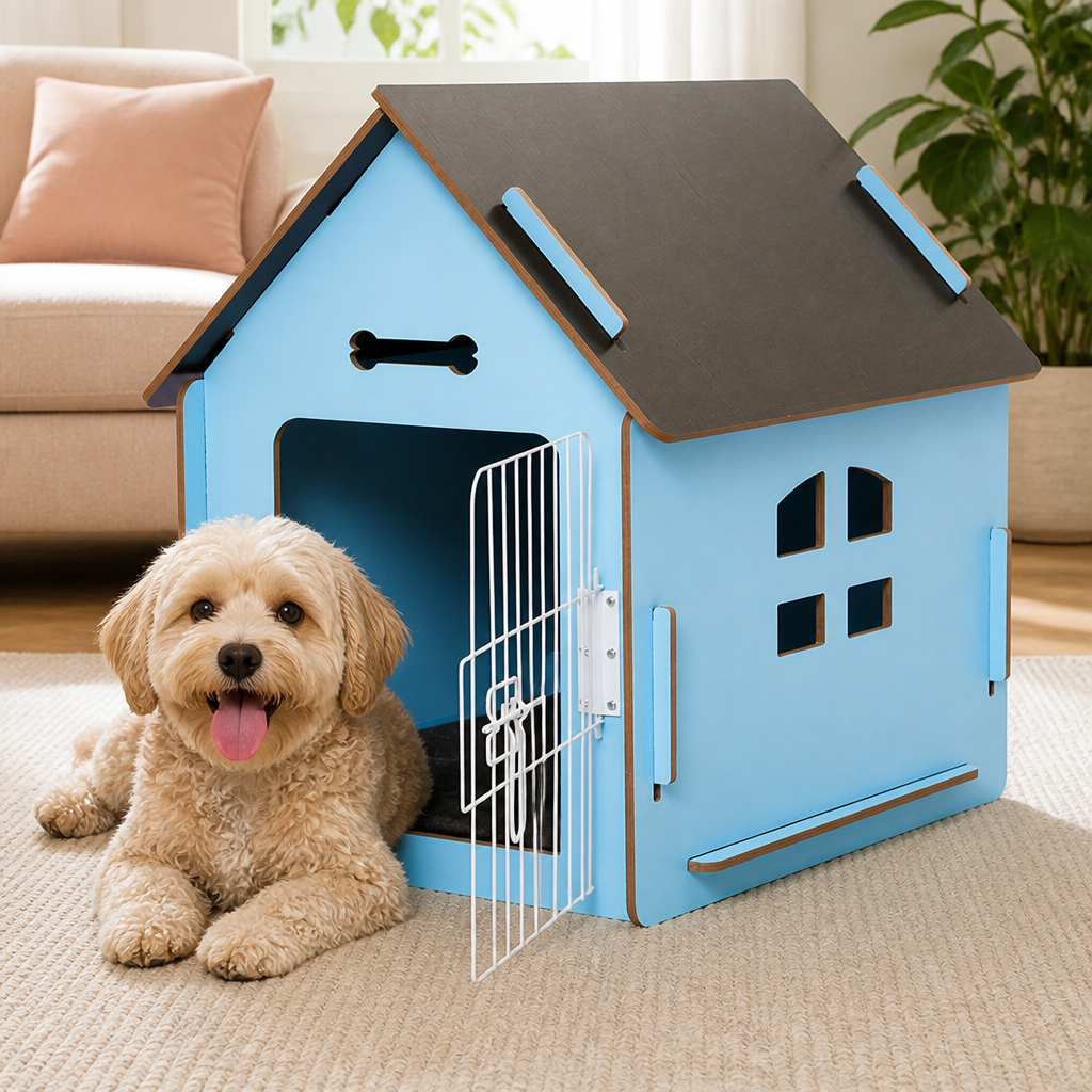 Elevated Ventilated Wood Pet House