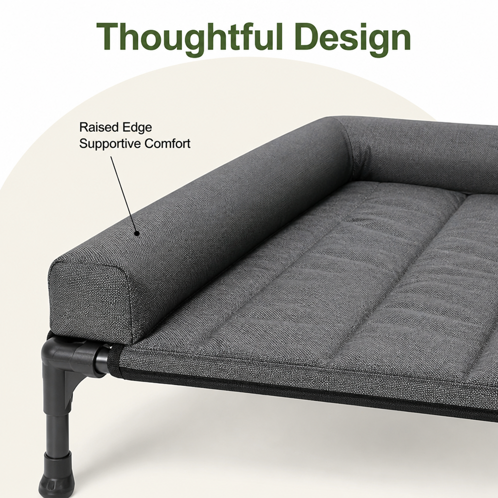 Elevated Cooling Mesh Dog Bed Removable Pillow Top