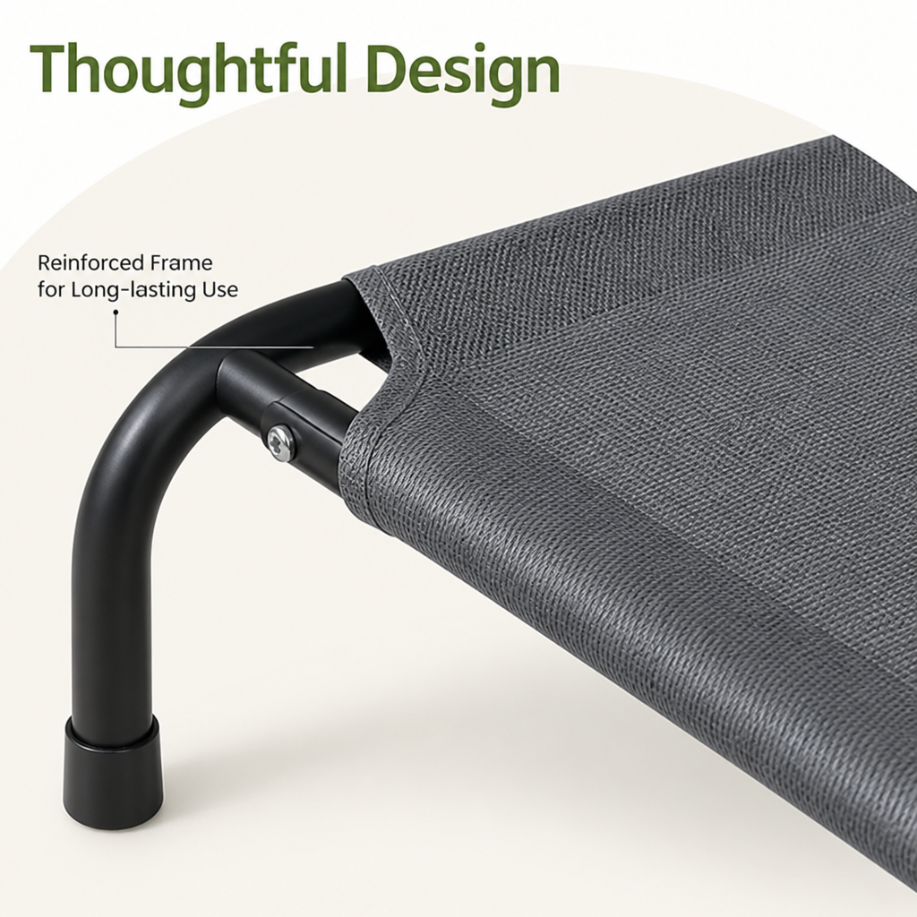 Elevated Cooling Breathable Mesh Dog Bed Metal Frame