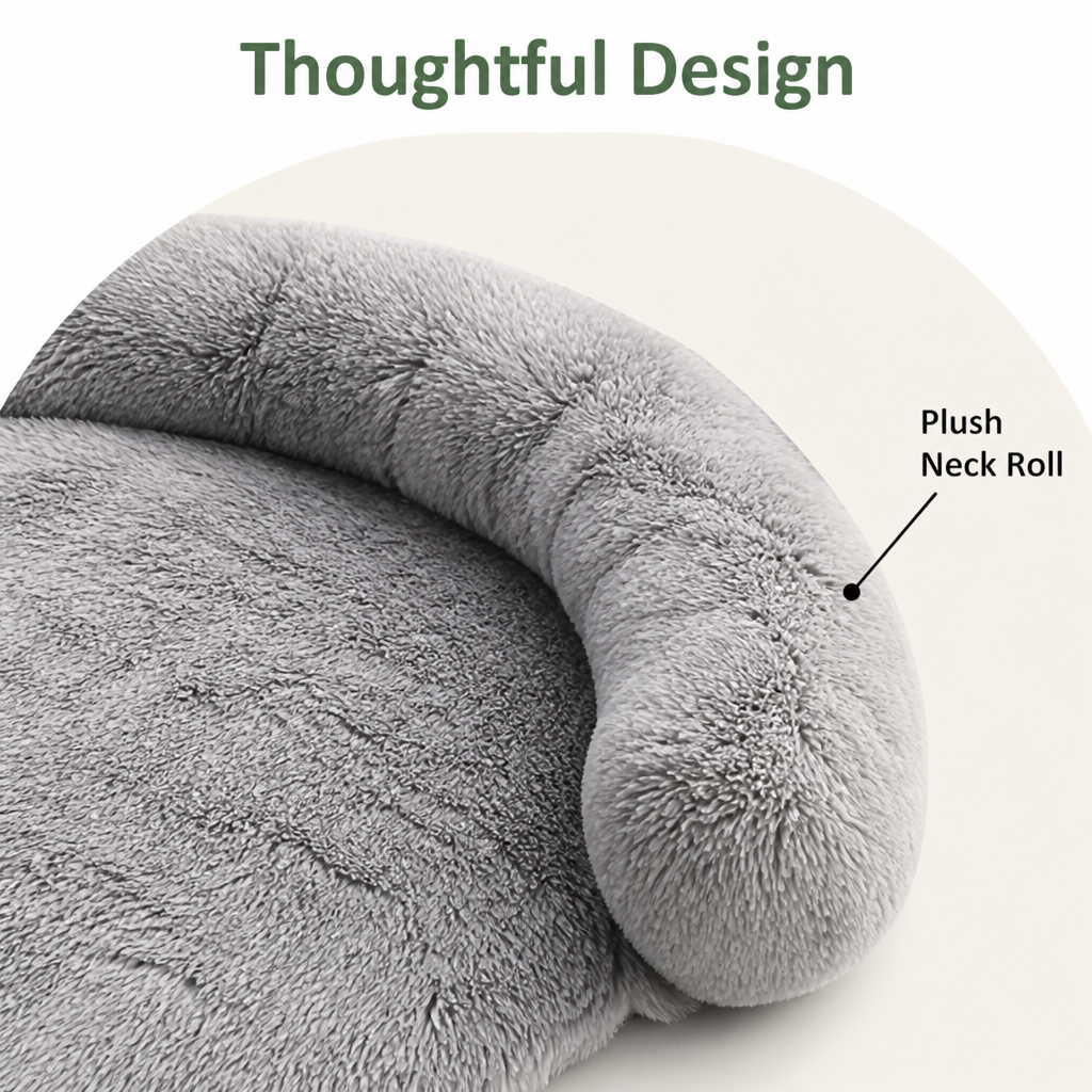 Plush Neck Pillow Polyester Pet Sofa Bed Removable Cover