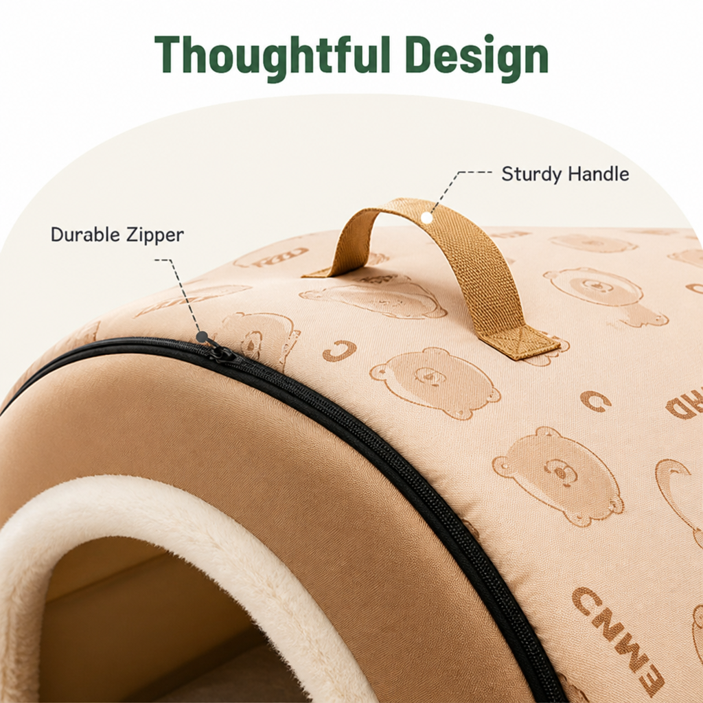 Warm Washable Semi-Enclosed Dog House Removable Cover