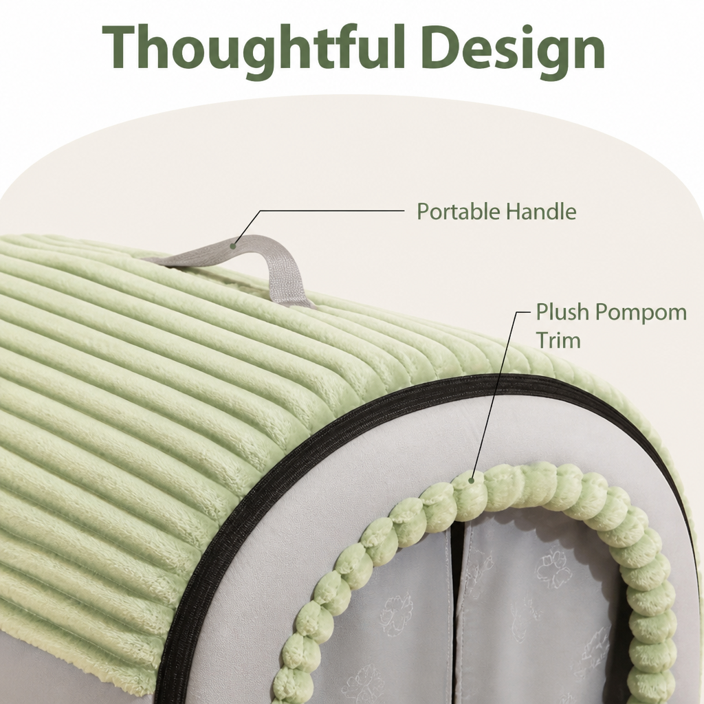 Insulated Washable Pet Cave Bed Removable Cover