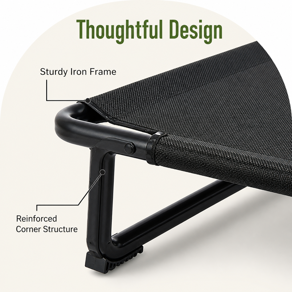 Elevated Cooling Breathable Iron Frame Dog Bed