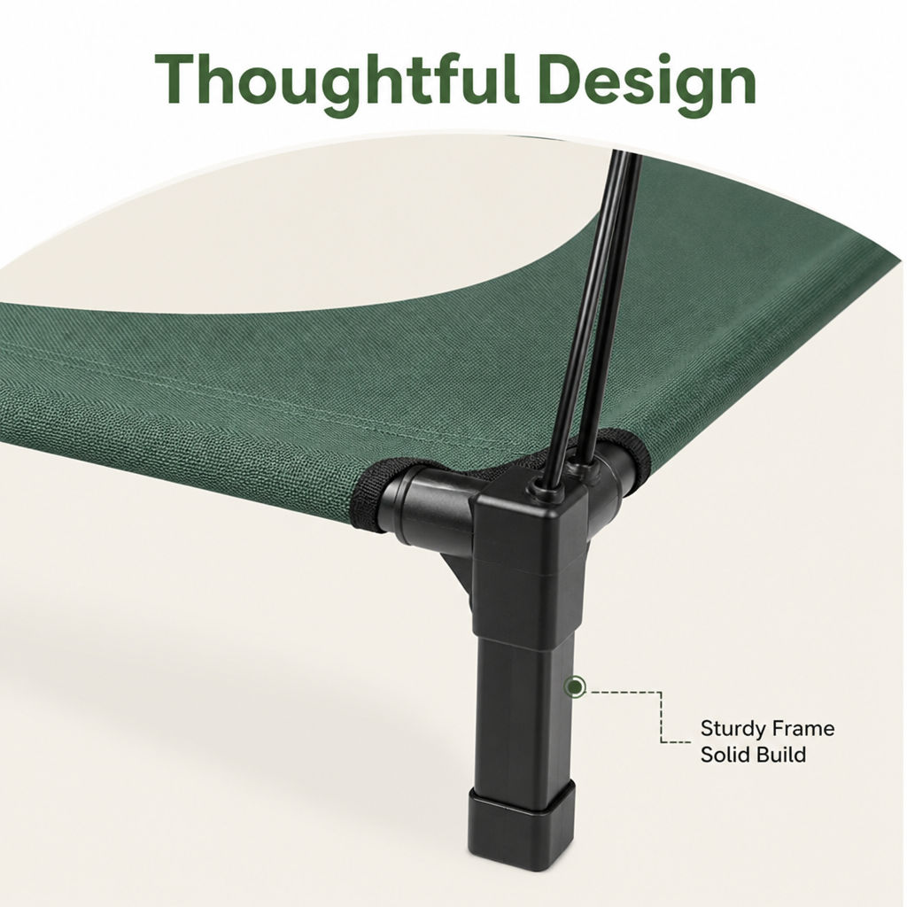 Elevated Cooling Aluminum Outdoor Dog Bed Removable Canopy