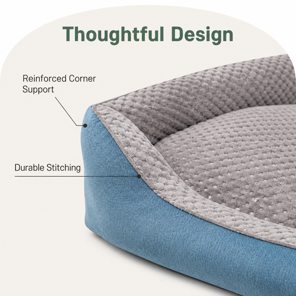 Plush High-Back Thick PP Cotton Pet Sofa Bed