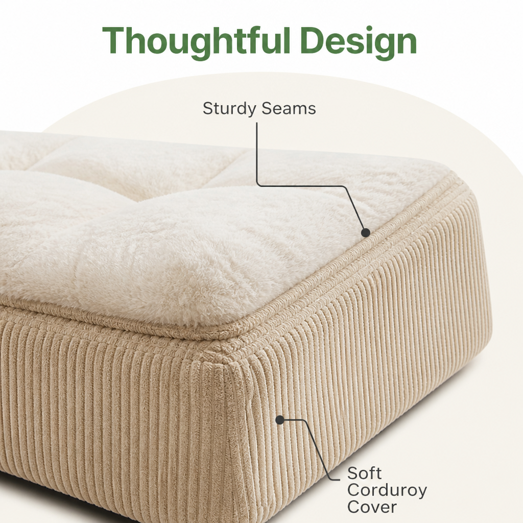 Ergonomic Spinal Support Foam Removable Pillow Dog Bed