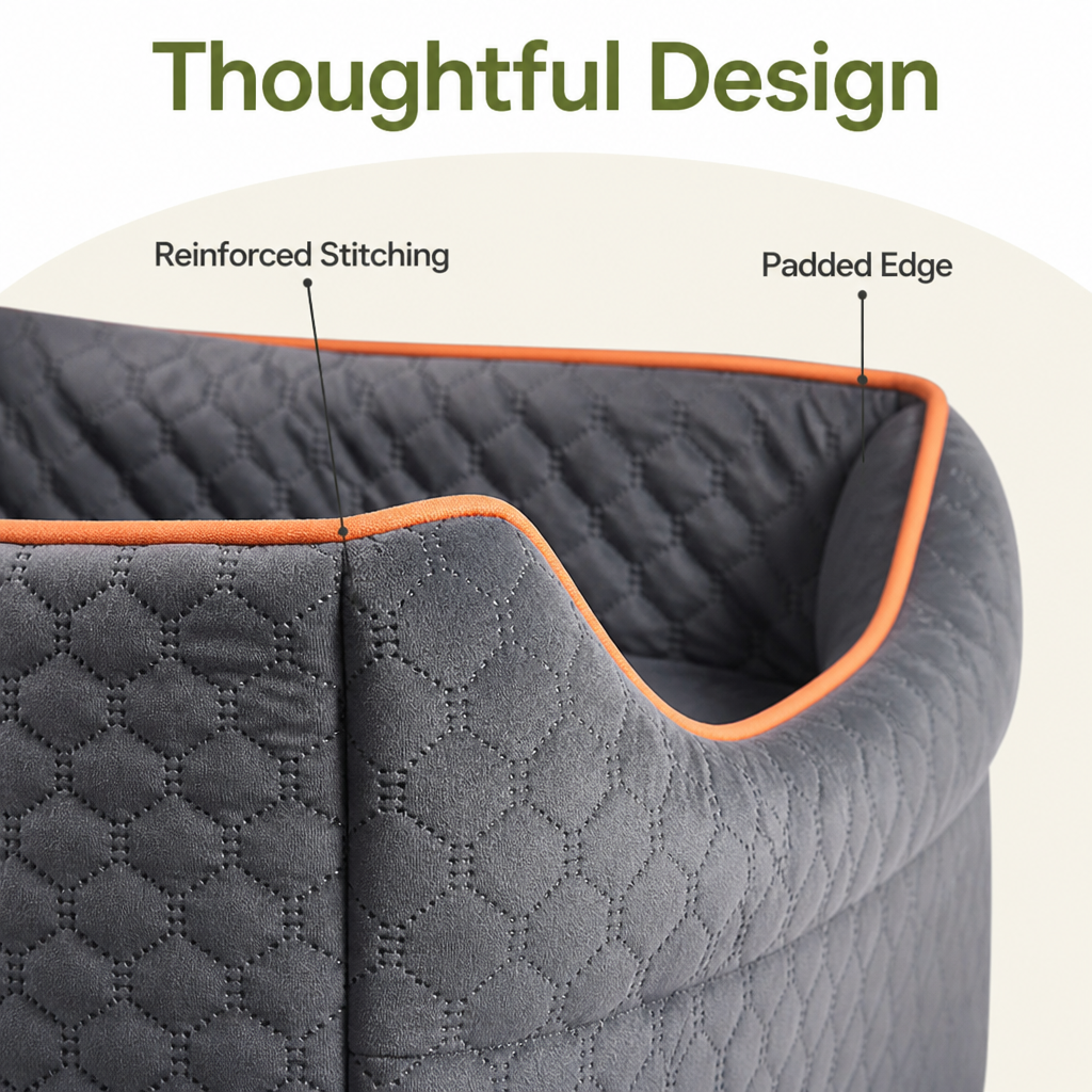 Elevated Dog Car Booster Seat Removable Washable Bed