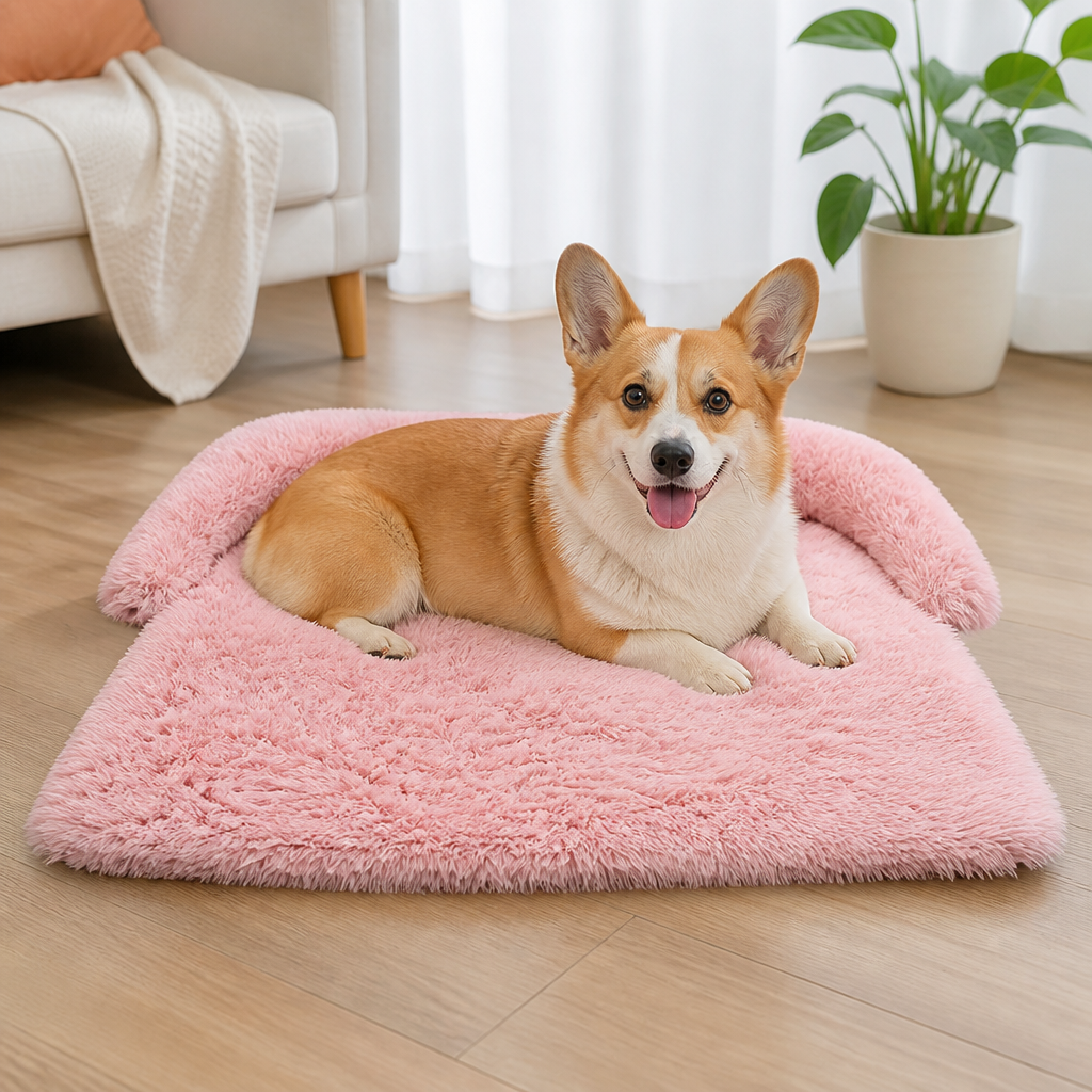 All-Season Fluffy Washable Pet Sofa Bed Removable Cover